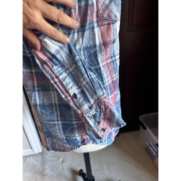 True Religion plaid button down flannel shirt with a vintage look Small - Picture 5 of 6